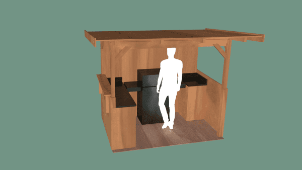 Grillüberstand - Grillplatz 3D-Planung
