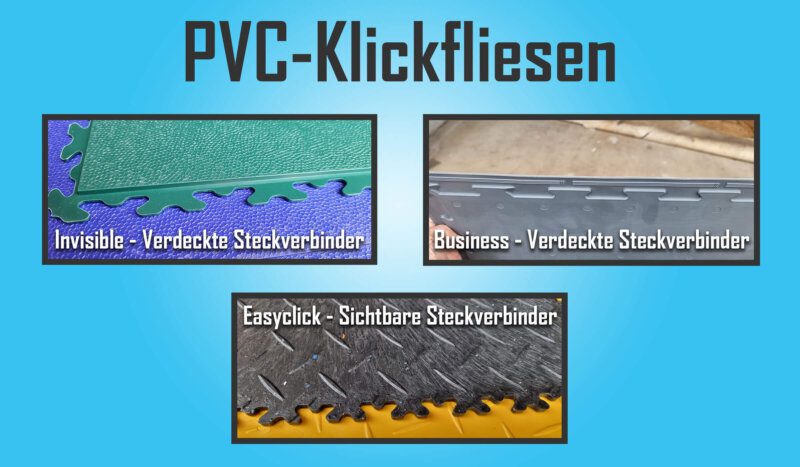 PVC-Klickfliesen Steckverbindungen im Vergleich
